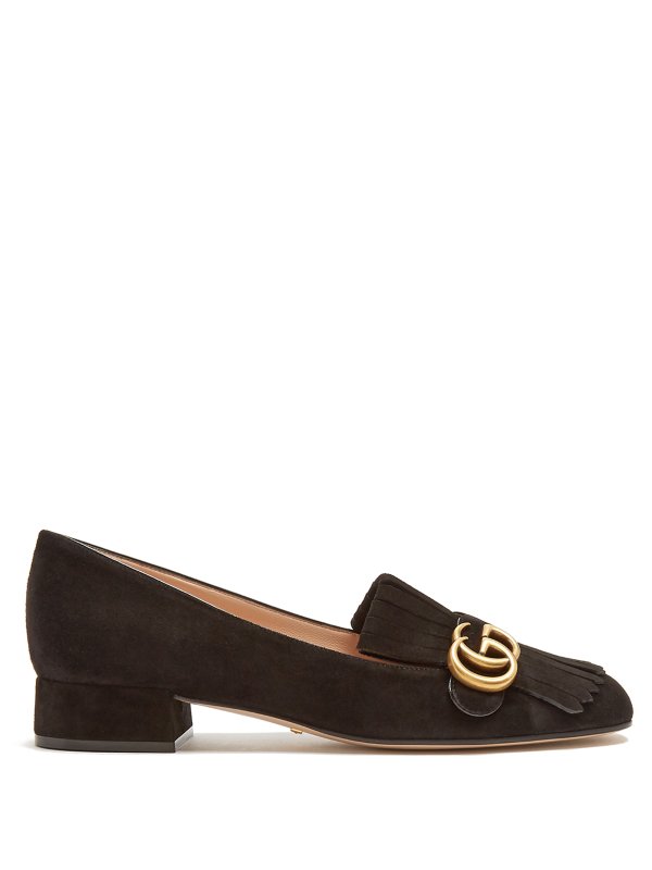 Marmont fringed suede loafers 