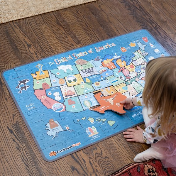 Giant 100 Piece USA Map Puzzle - Best for Ages 5 to 6