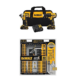 Today Only:DEWALT DCK277C2 20V MAX Compact Brushless Drill and Impact Combo Kit and IMPACT READY FlexTorq Screw Driving Set, 40-Piece
