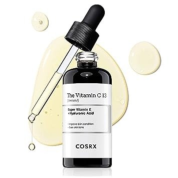 Pure Vitamin C 13% Serum with Vitamin E & Hyaluronic Acid, Brightening & Hydrating Facial Serum for Fine Lines, Uneven Skin Tone & Dull Skin, 0.67fl.oz/20ml, Animal Testing-Free, Korean Skincare
