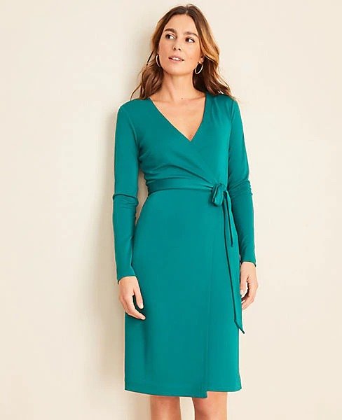 Matte Jersey Wrap Dress | Ann Taylor