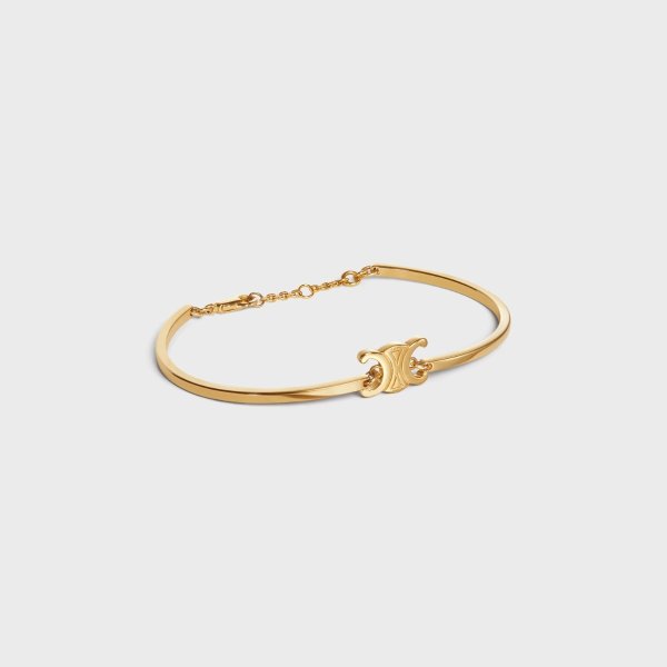 Triomphe Articulated Bracelet in Brass with Gold Finish - Gold