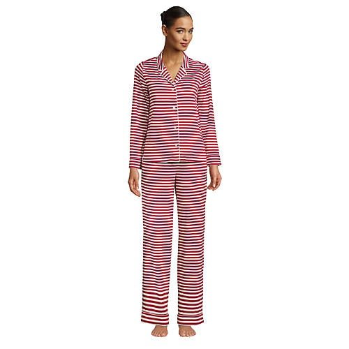 Women's Comfort Knit Pajama Set Long Sleeve Top and Pants