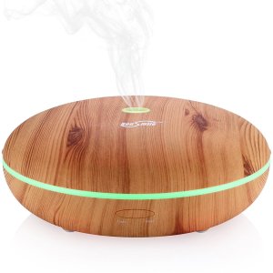 Housmile Essential Oil Diffuser 350ml Wood Grain Cool Mist Aromatherapy Ultrasonic Humidifier