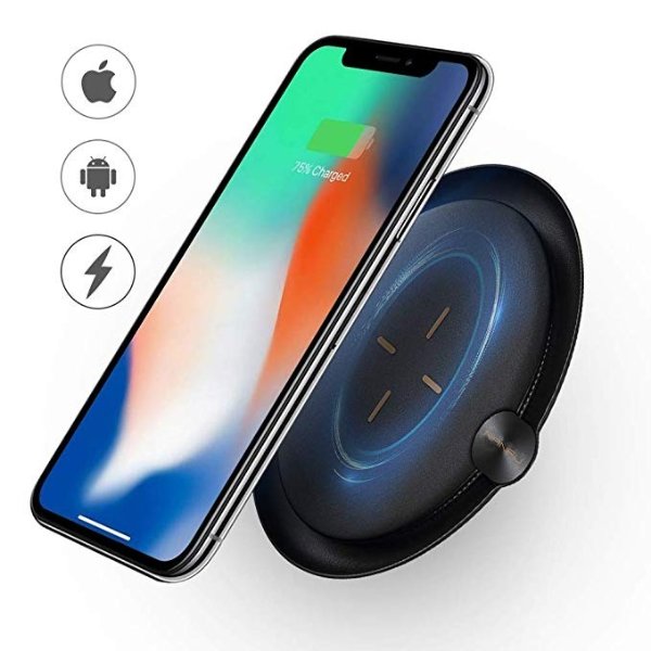 NANFU Wireless Charger, Convenient and Safe, 7.5W Charges Compatible for/with iPhone XR/XS/XS Max/X/8/8P,10W Charges for Galaxy S9/S9+/S8 & All Other Qi-Certified Devices