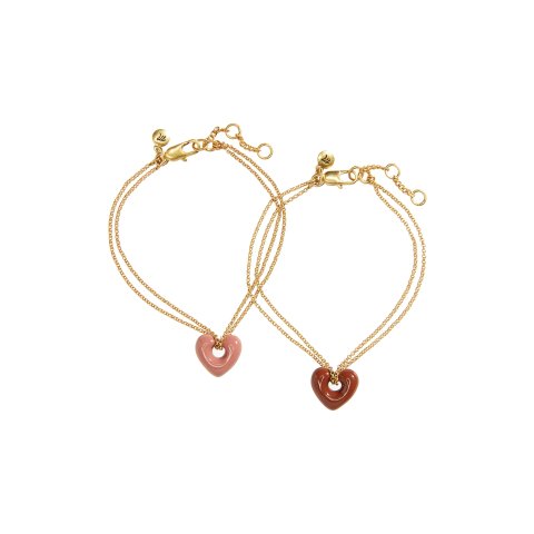MadewellEnamel Heart Chain Friendship Bracelet Set