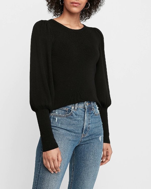 Fitted Puff Sleeve Sweater