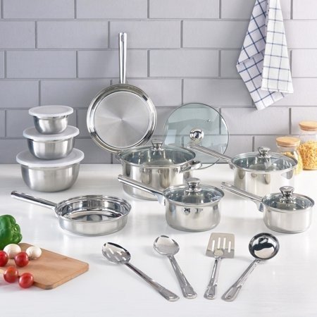 Stainless Steel 18 Piece Cookware Set