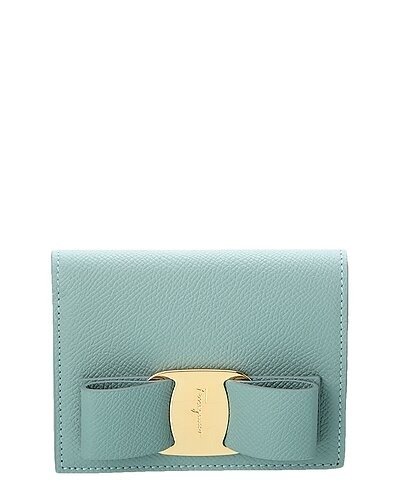 Ferragamo Vara Bow Leather Bifold Wallet / Gilt