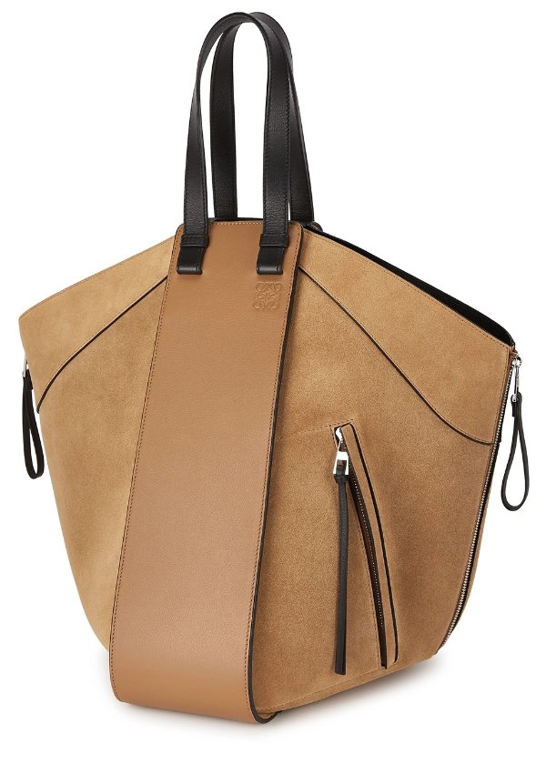 Hammock camel leather and suede tote