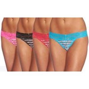4-Pack of Black Fuchsia All-Over Lace Panties