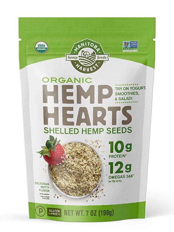 Manitoba Harvest Organic Hemp Hearts Shelled Hemp Seeds, 7 Ounce (Pack of 1); with 10g Protein & 12g Omegas per Serving, Non-GMO, Gluten Free