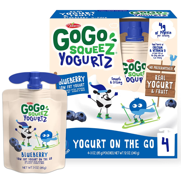 GoGo squeeZ yogurtZ Blueberry, 3 oz. (4 Pouches)
