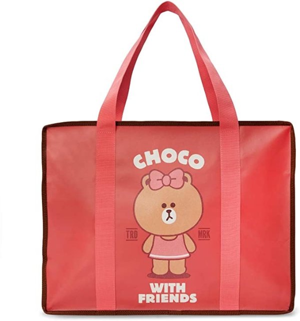 Friends CHOCO Character Reusable Shoulder Tote Bag for Travel, Grocery Shopping, Picnic, Large