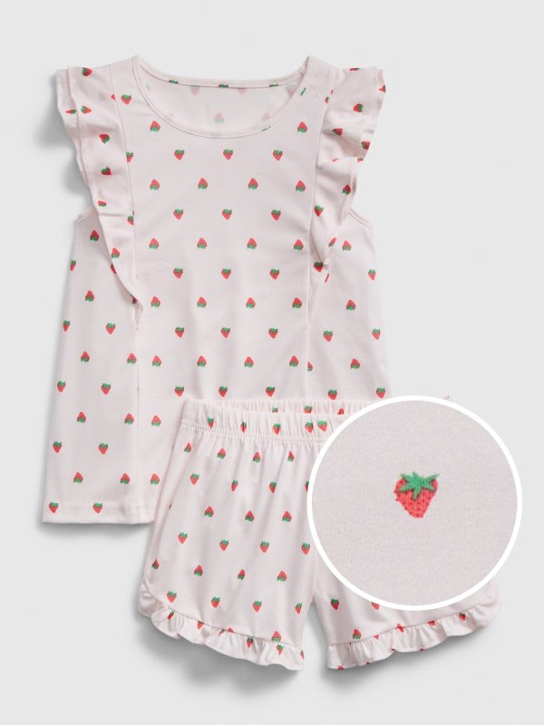 Kids Ruffle Strawberry PJ Set