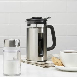 OXO Brew 8-Cup French Press Coffee Maker with GroundsLifter