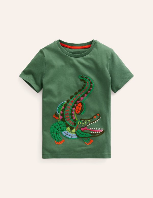Chainstitch Animal T-shirtRosemary Green Crocodile