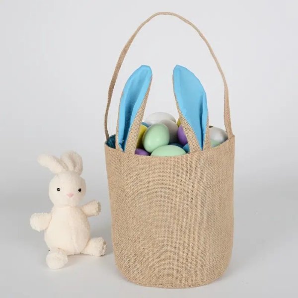 1pc, Easter Jute Basket Rabbit Ear Bag, Holiday Accessory, Birthday Party Supplies, Room Decor, Easter Gifts, Home Decor, Scene Decor - Home & Kitchen - Temu
