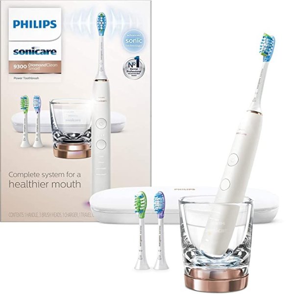 Sonicare DiamondClean Smart 9300 Rechargeable Electric Power Toothbrush, Rose Gold, HX9903/61
