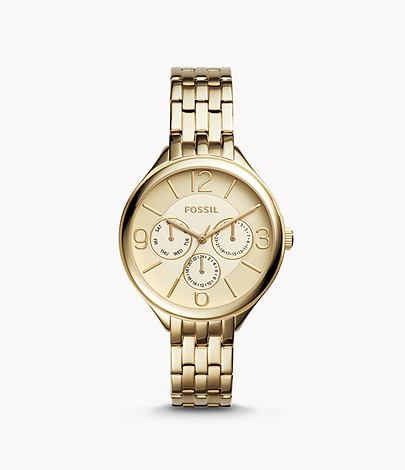 Fossil经典款金色手表3折 (Suitor Multifunction Gold-Tone Stainless Steel Watch)