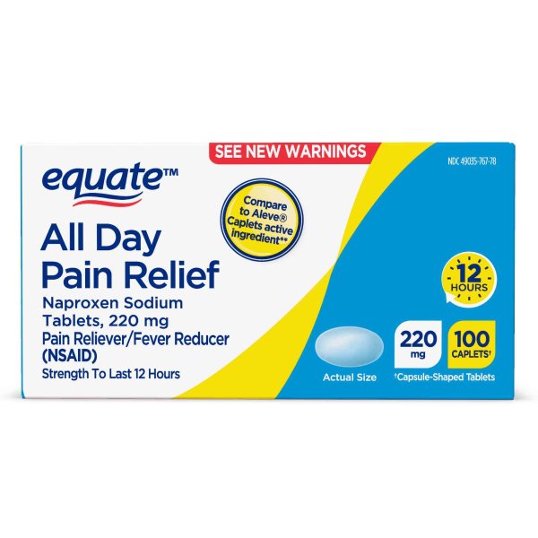 All Day Pain Relief, Naproxen Sodium Tablets, 220 mg 100 Ct