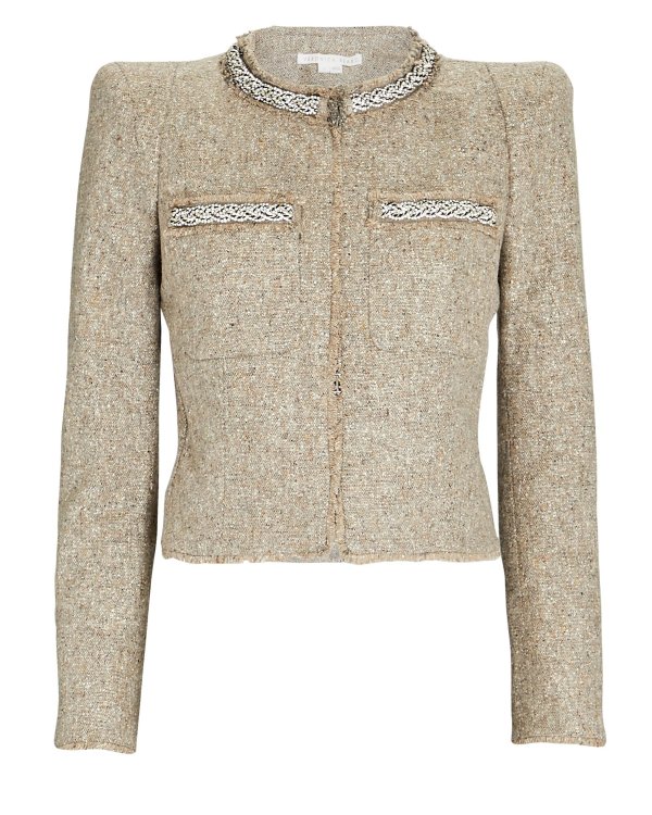 Orris Crystal-Embellished Tweed Jacket