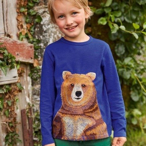 Superstitch Animal T-shirt - Greek Blue Bear | Boden US