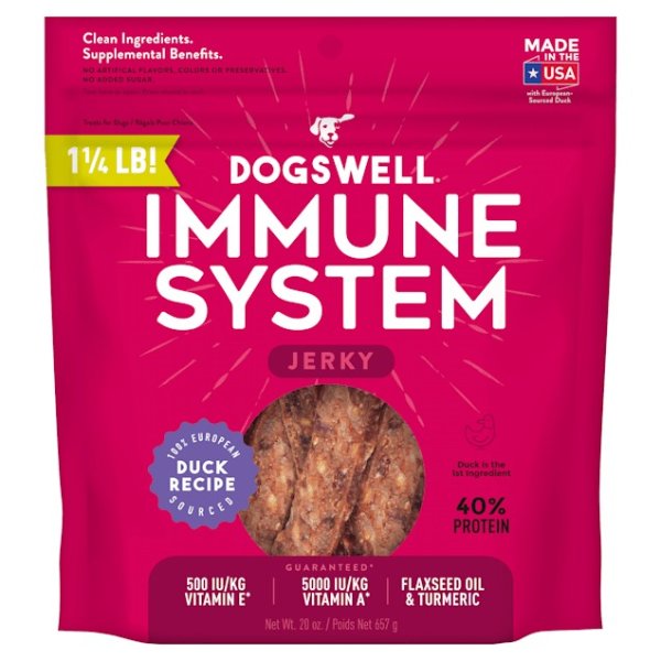 Immunity & Defense Jerky Grain-Free Duck Recipe for Dogs, 20 oz. | Petco
