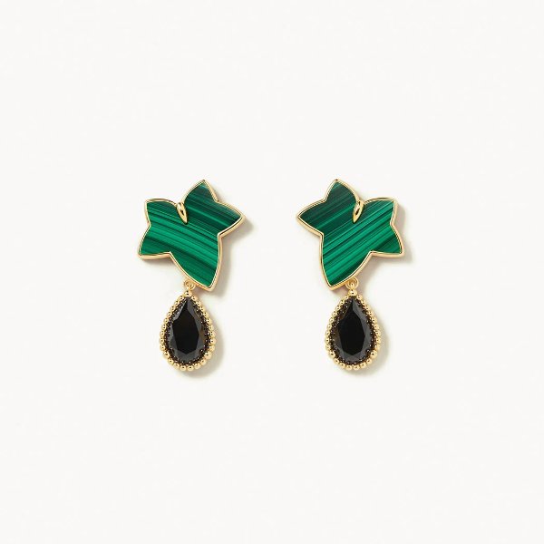 Malachite Earring with Black Onyx Pendant - Lola Rose Jewellery