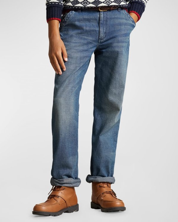 Boy's Classic Wide Leg Jeans, Size 8-20