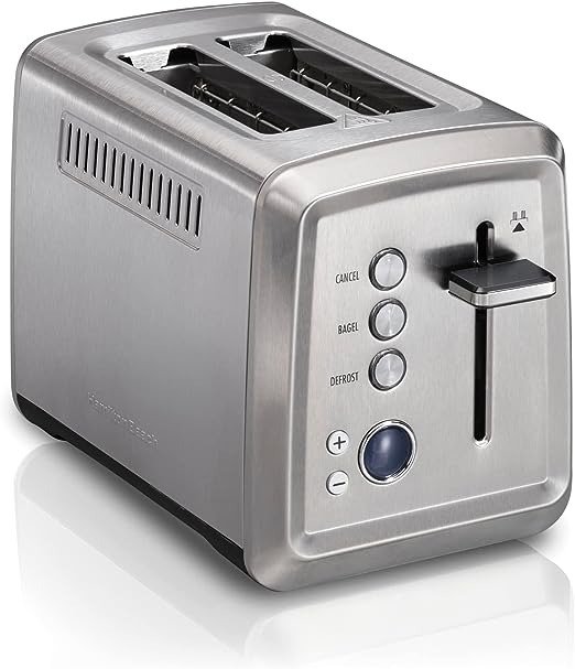2 Slice Toaster with Extra-Wide Slots, Bagel Setting, Toast Boost, Slide-Out Crumb Tray, Auto-Shutoff & Cancel Button, Digital with Defrost Function, Stainless Steel (22796)