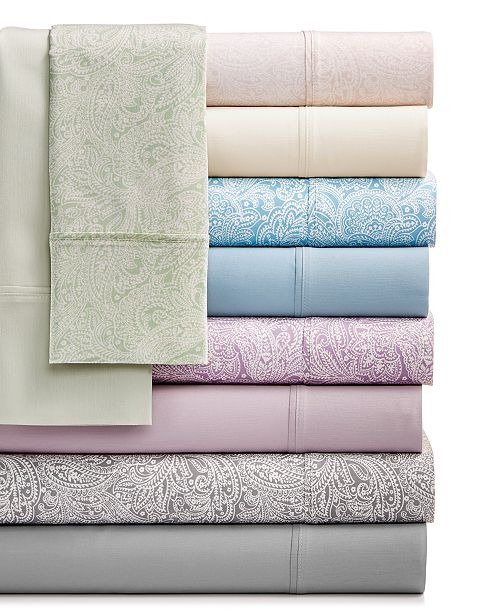 Bari 4-Pc. Solid and Printed Sheet Sets, 350 Thread Count Cotton Blend Bari 4-Pc. Paisley Printed Queen Sheet Set, 350 Thread Count Cotton Blend Bari 4-Pc. Solid Queen Sheet Set, 350 Thread Count Cotton Blend