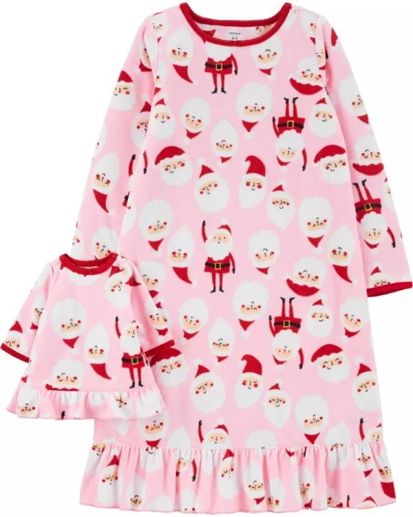 Santa Matching Nightgown & Doll Nightgown Set