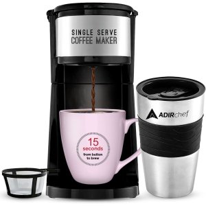 ADIRchef 单杯咖啡机+15oz保温随行杯