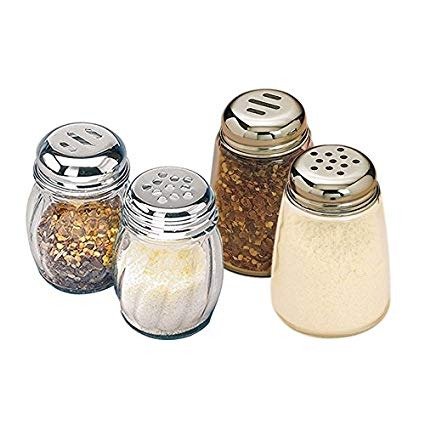 3309 Shaker, Glass with Spice Top, 8oz. Capacity, 2-3/4" Dia., 3-7/8" H