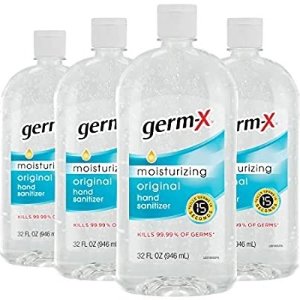 Germ-X Hand Sanitizer, Original, 32 Fl Oz (Pack of 4)