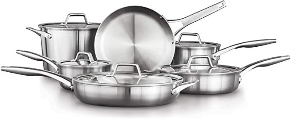 Premier Stainless Steel 11-Piece Cookware Set, Silver