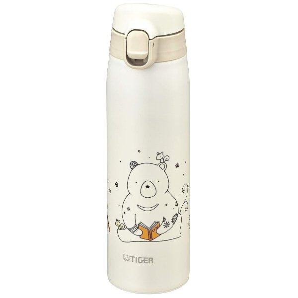 Water Bottle, 16.9 fl oz (500 ml), Kameichido, Mug, Stainless Steel Bottle, One-Touch, Lightweight, Bear MCT-A050W