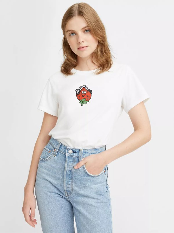 耳机草莓T恤
