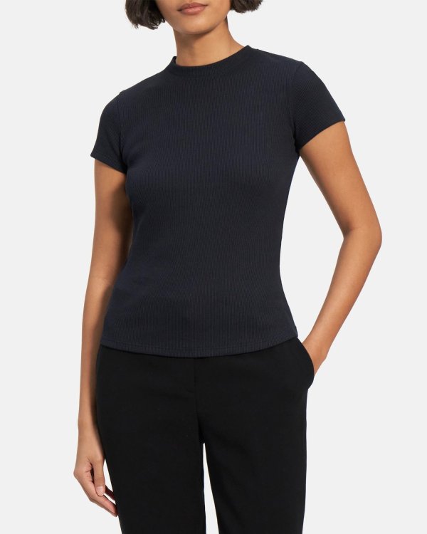 Tiny Tee in Ribbed Modal Cotton