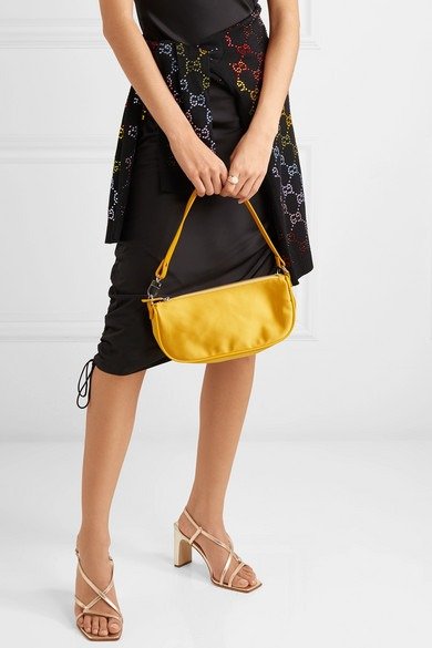 Rachel leather-trimmed silk shoulder bag