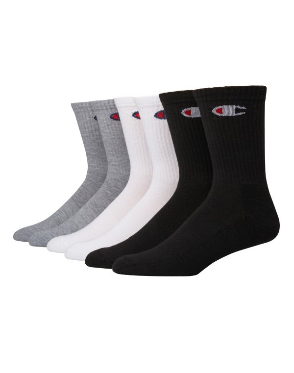 Men's Crew Socks, 6-pairs