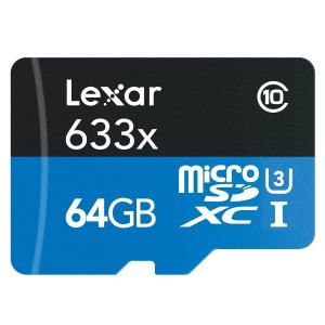 Lexar雷克萨 MicroSDXC 633x 64GB UHS-I/U3 存储卡+USB3.0读卡器 LSDMI64GBBNL633R