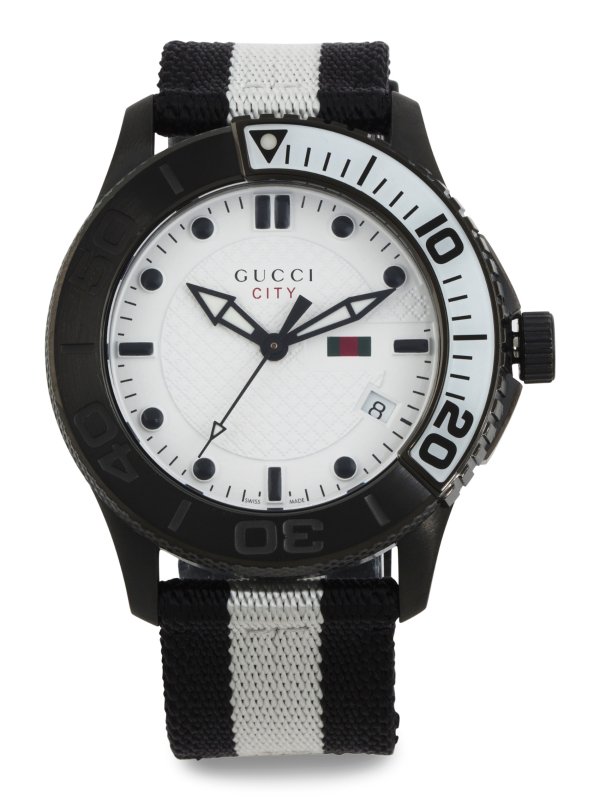 Men&#39;s Swiss Made G Timeless Fabric Strap Watch