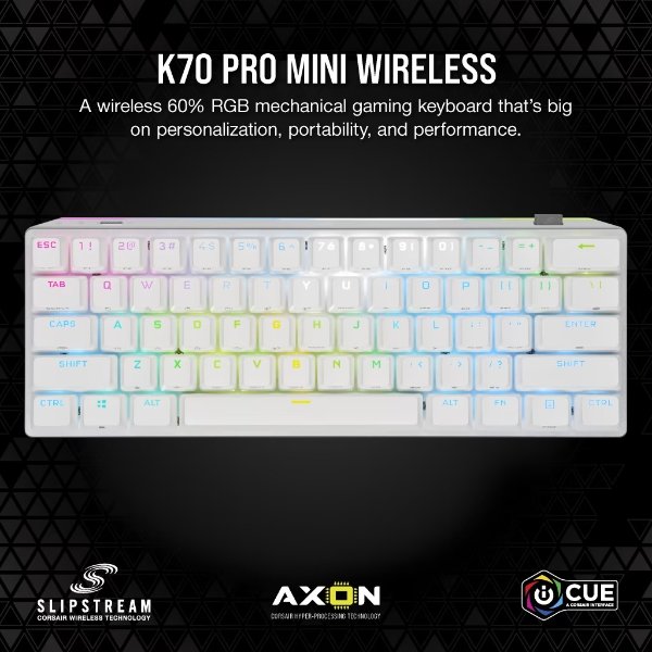 K70 PRO Mini Wireless RGB 60% 三模机械键盘 茶轴