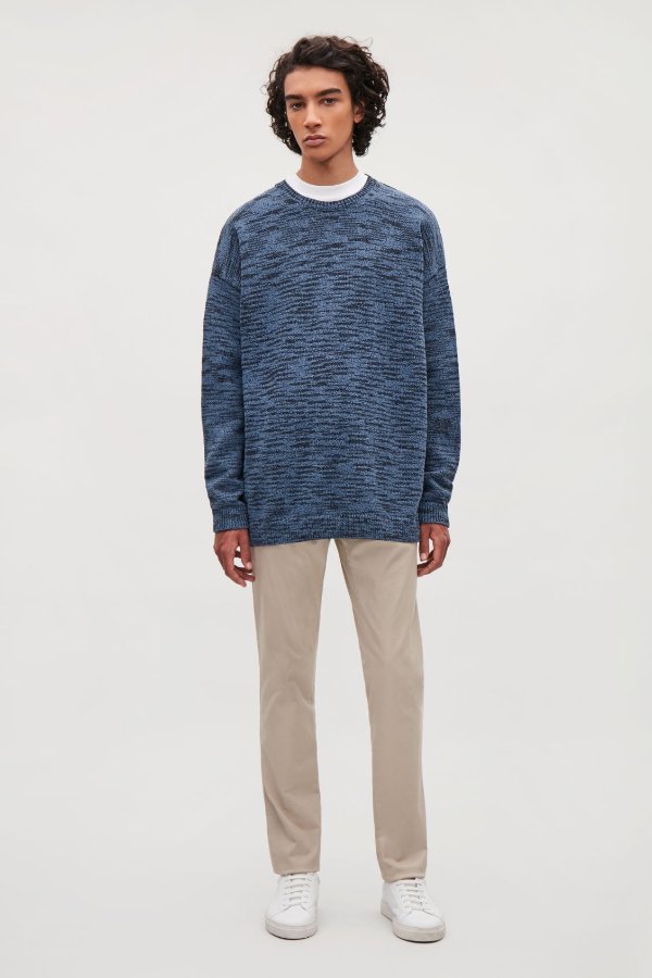 TONAL COTTON-KNIT JUMPER - Sapphire - Jumpers - COS US