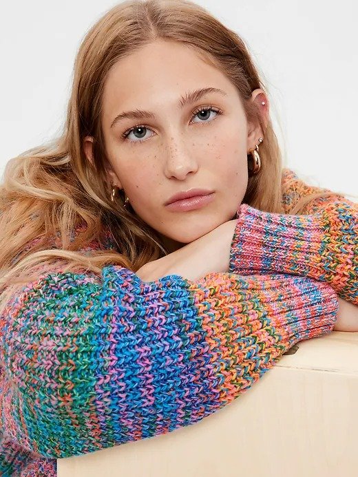 彩虹针织毛衣