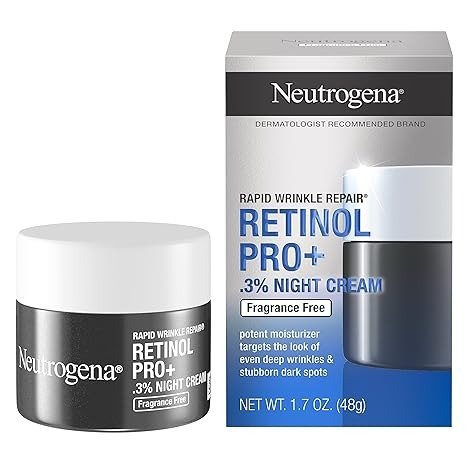 Rapid Wrinkle Repair Retinol Pro+ Anti-Wrinkle Night Moisturizer, Anti-Aging Face & Neck Cream, Formulated without fragrance, parabens, dyes, & phthalates, 0.3% Retinol, 1.7 oz