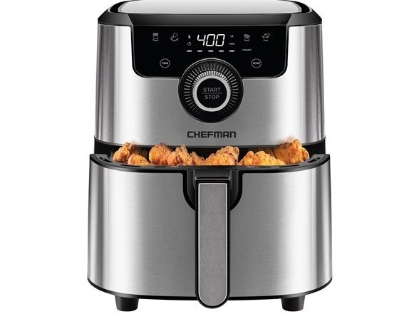 4.5-Quart Air Fryer | Healthy Cooking | User Friendly and Dual Control Temperature | Nonstick Stainless Steel | Dishwasher Safe Basket | 60 Minute Timer & Auto Shutoff