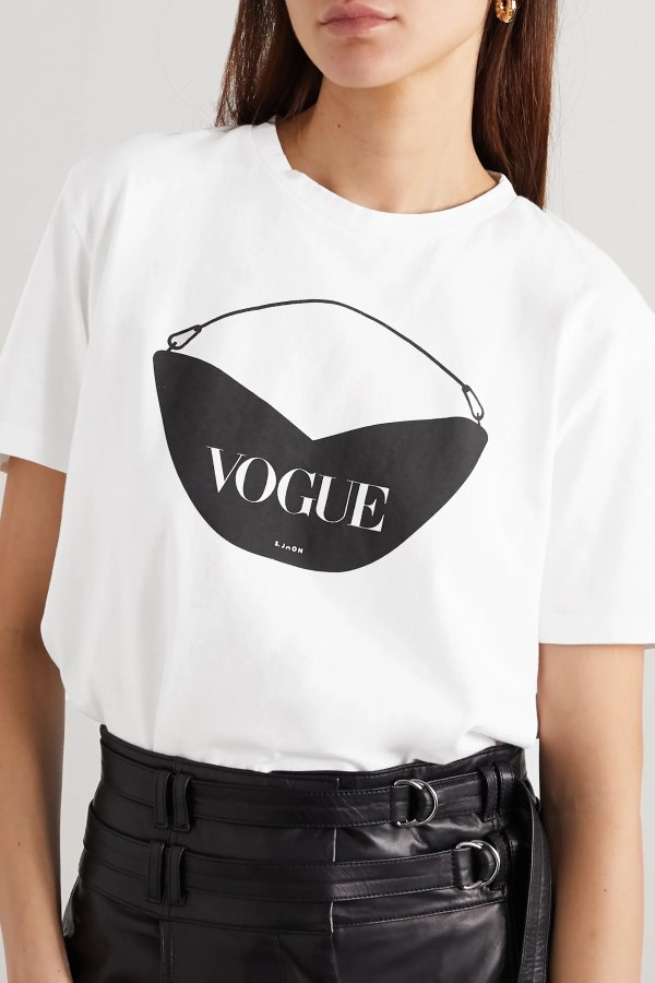 + VOGUE printed organic cotton-jersey T-shirt